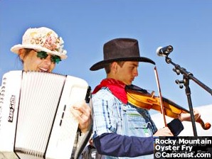 Minnie on accordion and Clay Leveskis on fiddle