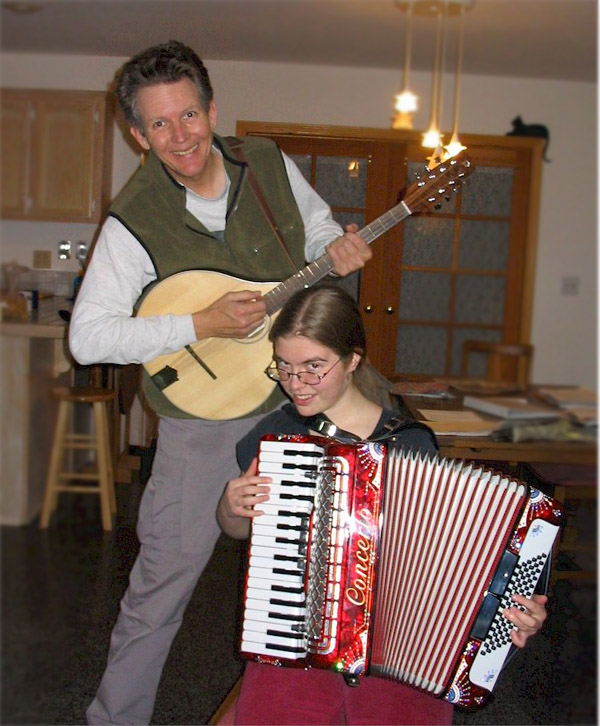 Tom mandolin and Carlaena accordion