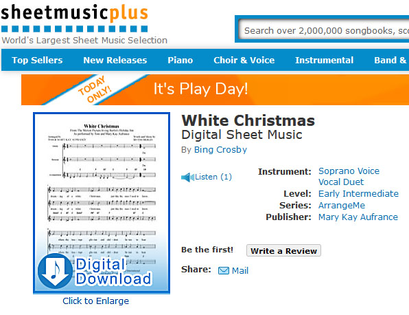 sheet music White Christmas