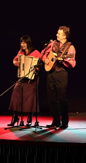 Tom and Mary Kay Aufrance on stage performing Morrisons Jig