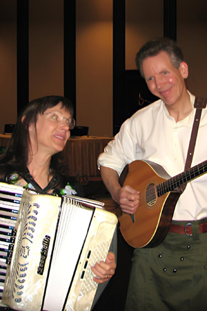 Tom and Mary Kay Aufrance performing Irish accordion and mandolin
