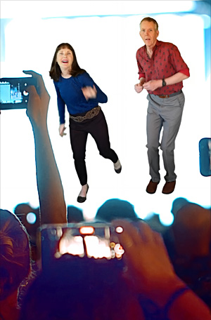 Tom and Mary Kay Aufrance on stage performing Morrisons Jig